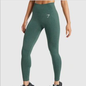 Dark Green Marl GymShark Vital Seamless 2.0 Legging - Small